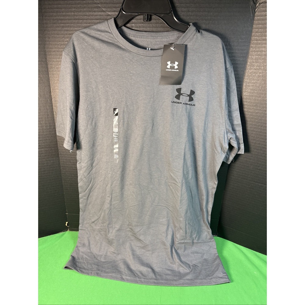 Under Armour Mens Sportstyle Short Sleeve Tee Dark Grey HeatGear T-Shirt S NEW